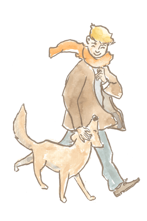Dein Hund bellt andere Hunde an? Dein Hund bellt andere Menschen an? Mann mit Hund