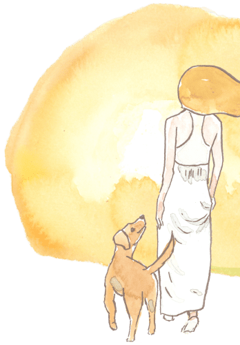 Dein Hund bellt andere Hunde an? Dein Hund bellt andere Menschen an? Frau mit Hund im Sonnenuntergang